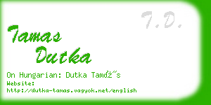 tamas dutka business card